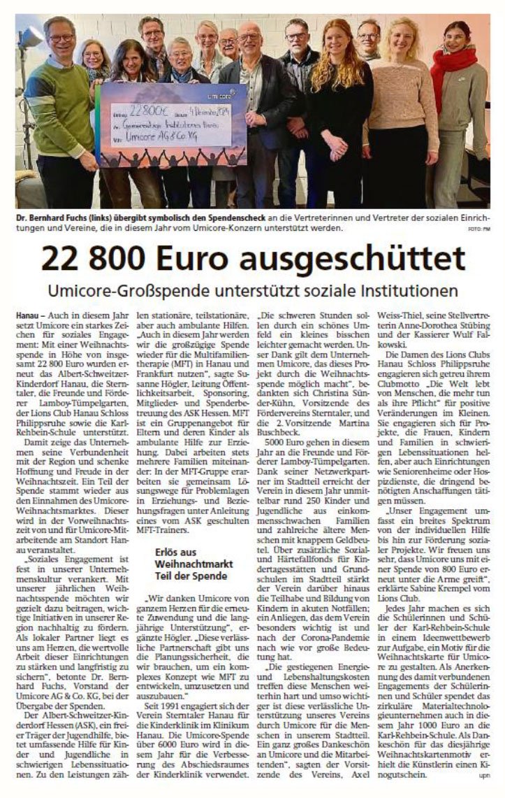 22 800 Euro ausgeschüttet