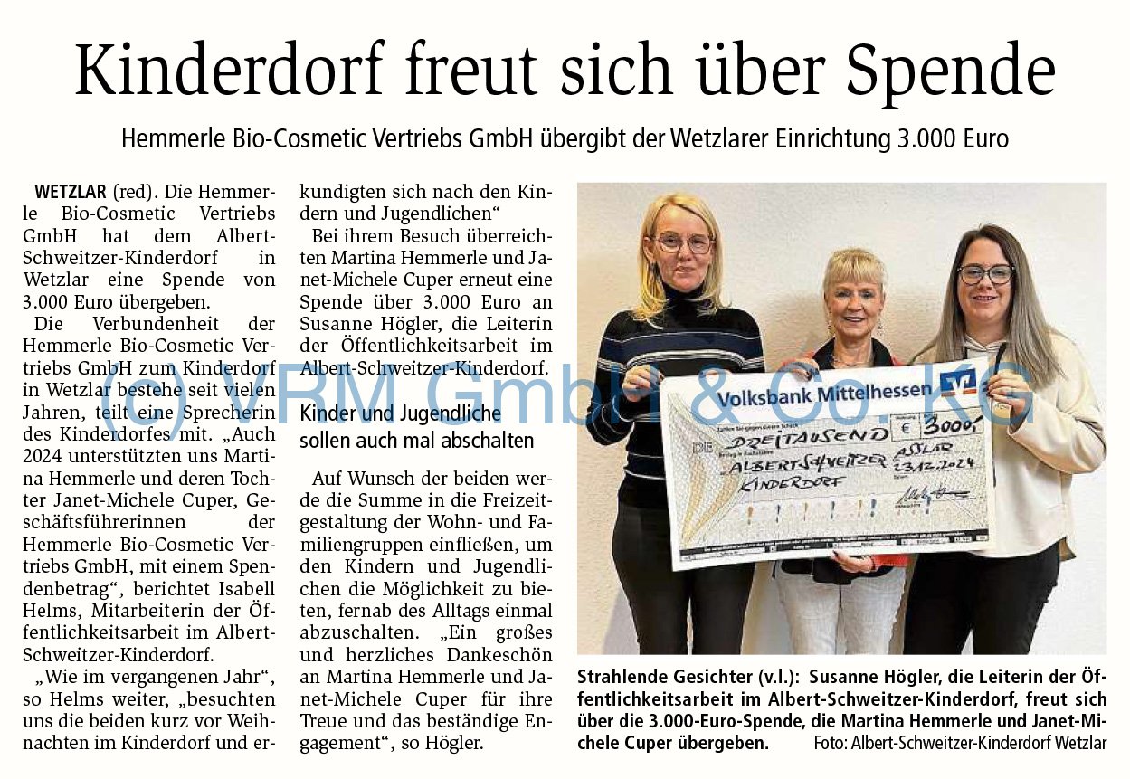 Kinderdorf freut sich über Spende