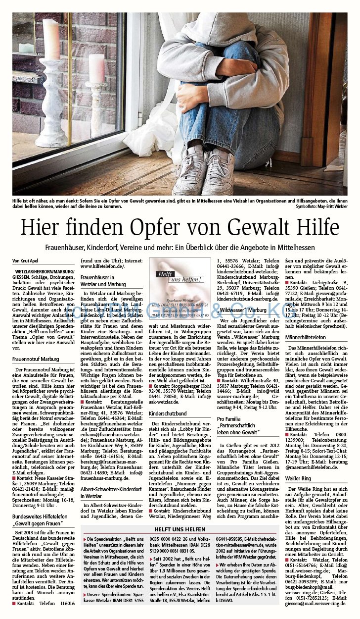 Hier finden Opfer von Gewalt Hilfe