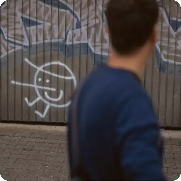 PENG Streetart an einer Wand in Frankfurt