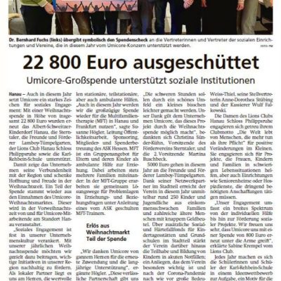 22.800 Euro ausgeschüttet