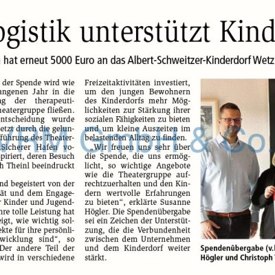 MT Logistik unterstützt Kinderdorf