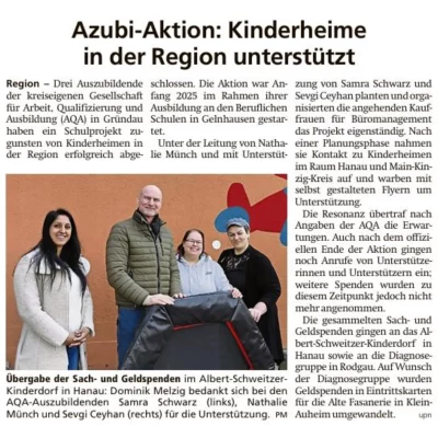 Azubi-Aktion: Kinderheime in der Region unterstützt