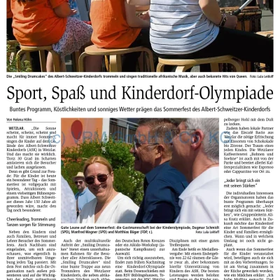 Sport, Spaß und Kinderdorf-Olympiade